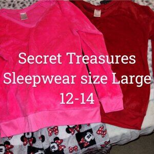 BUNDLE OF TWO Soft LOUNGE SLEEPWEAR Tops SIZE Large 12-14 Pink and Red